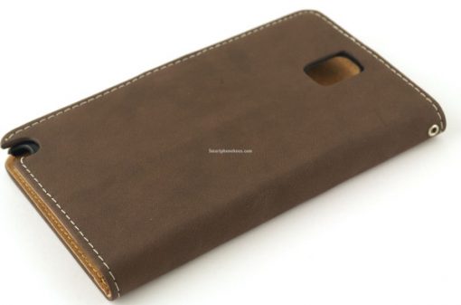 Samsung Galaxy Note 3 PU-Lederen Wallet Hoesje Suede Bruin