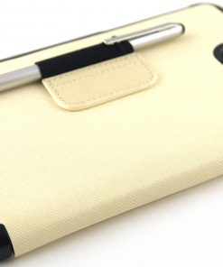 Samsung Galaxy Tab 3 7.0 Lederen Stand Cover Creme Wit (exclusief stylus pen).
