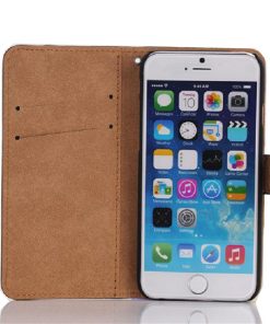 iPhone 6 Plus PU-Lederen Wallet Hoesje Suede Bruin