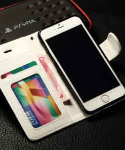 iPhone 6 Plus PU-Lederen Wallet Hoesje Wit.