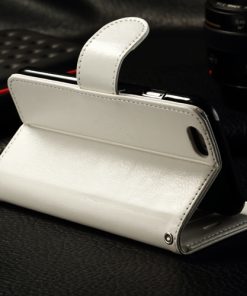 iPhone 6 Plus PU-Lederen Wallet Hoesje Wit.