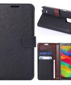 Samsung Galaxy Note 4 PU-Lederen Wallet Case Zwart.