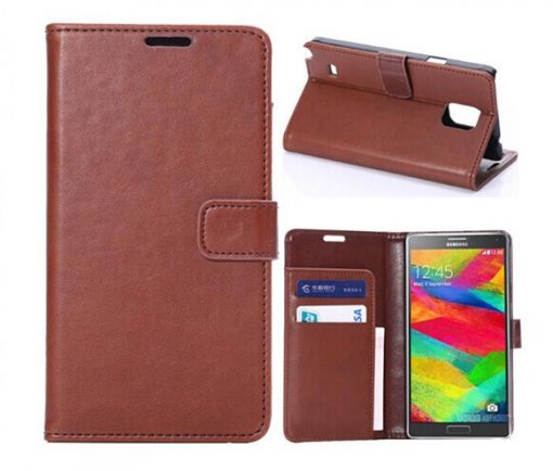 Samsung Galaxy Note 4 PU-Lederen Wallet Case Bruin.