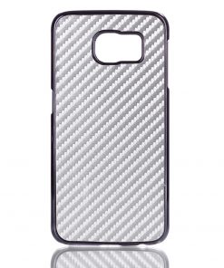 Samsung Galaxy S6 Hoesje Carbon Fiber Zilverkleurig.