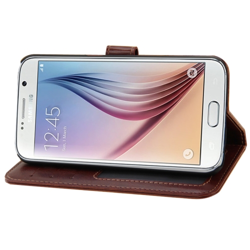 Samsung Galaxy S6 Hoesje PU-Lederen Wallet Bruin