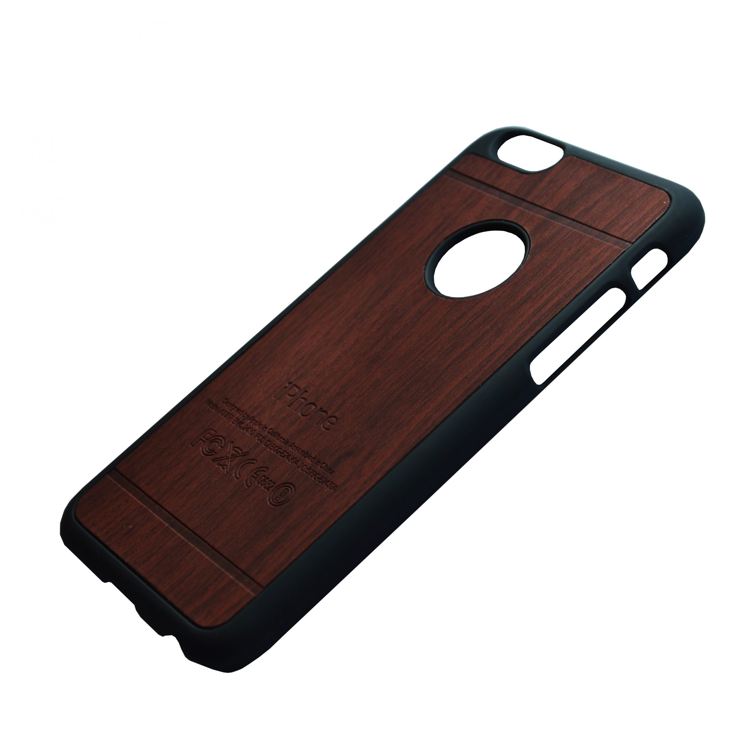 Garderobe Bewijs Werkgever Apple iPhone 6 Luxe hout design hoes Bruinrood - JustXL