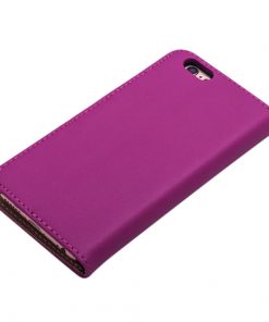 iPhone 6 Lederen booktype hoes - Donker Roze