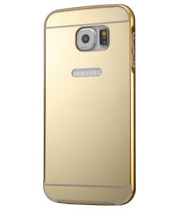Samsung Galaxy S7 Acrylic Back Cover met Aluminium Bumper Goudkleurig