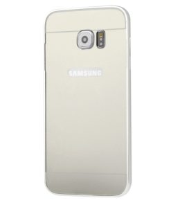 Samsung Galaxy S7 Edge Acrylic Back Cover met Aluminium Bumper Zilverkleurig