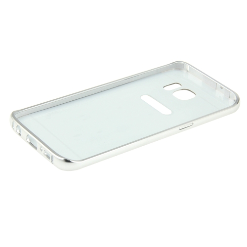 Samsung Galaxy S7 Edge Acrylic Back Cover met Aluminium Bumper Zilverkleurig