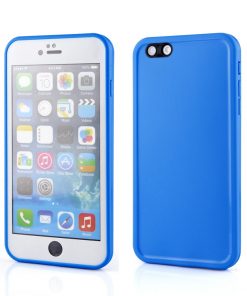 Ultradunne Waterdichte Hoes voor Apple iPhone 6/6S Plus Blauw/Wit-0