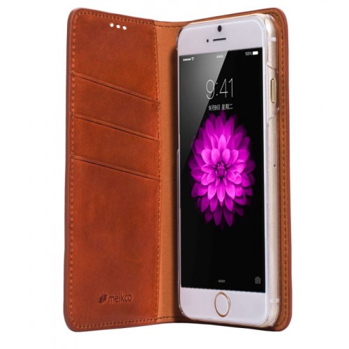 Melkco Book Case Herman Orange/Brown iPhone 6/6S