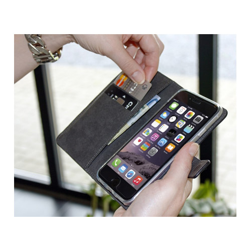 Mobiparts Premium Wallet TPU Black iPhone 6/6S