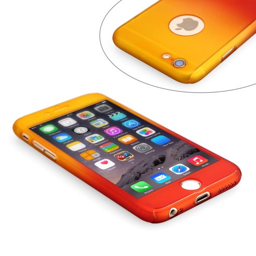 Apple iPhone 7 360 bescherming hardcase Geel/Rood