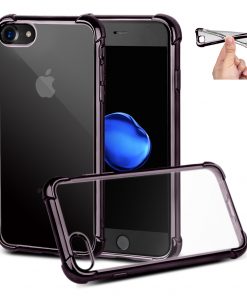 Apple iPhone 6+ Zwart Transparante Shock Proof Flexibele Cover
