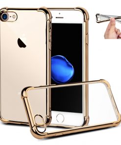 Apple iPhone 7+ Goud Transparante Shock Proof Flexibele Cover