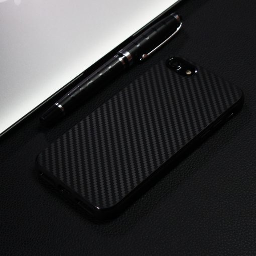 Carbon Look TPU Hoesje Apple iPhone 7 Plus Zwart