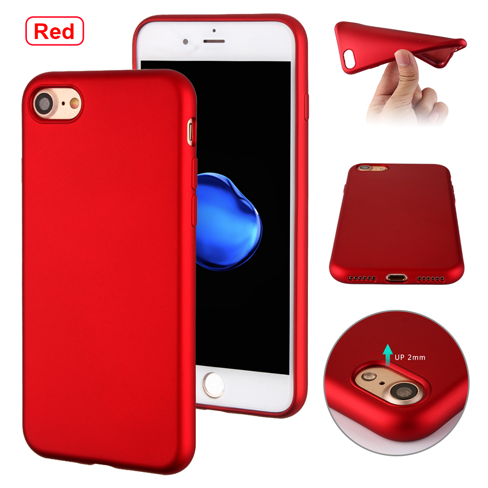 Luxe Metallic TPU Apple 7 Hoes Rood - JustXL