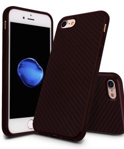 Carbon Look TPU Hoesje Apple iPhone 6 / 6S Plus Bordeaux Rood