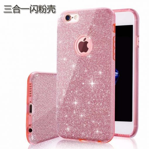 Apple iPhone 6/6S 3 in 1 Glitter Hoesje Roze-127625