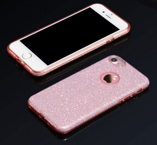 Apple iPhone 6/6S Plus 3 in 1 Glitter Hoesje Roze-127660