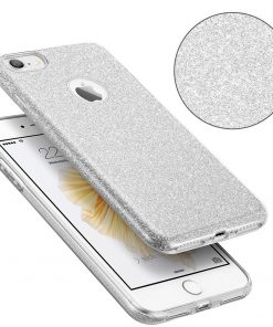 Apple iPhone 6/6S 3 in 1 Glitter Hoesje Zilver-127634