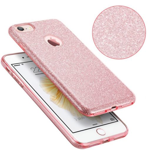 Apple iPhone 6/6S 3 in 1 Glitter Hoesje Roze-127623
