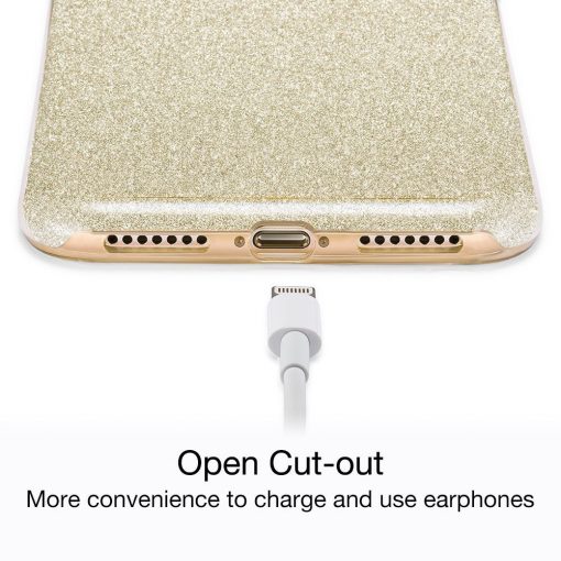 Apple iPhone 6/6S 3 in 1 Glitter Hoesje Goud-127638