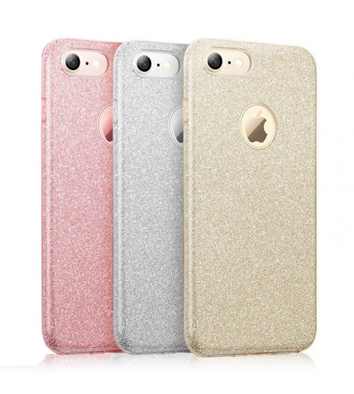 Apple iPhone 6/6S 3 in 1 Glitter Hoesje Zilver-127631