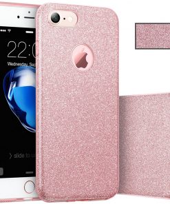 Apple iPhone 6/6S 3 in 1 Glitter Hoesje Roze-0