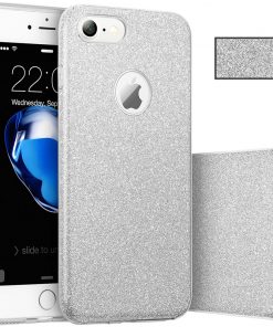 Apple iPhone 6/6S Plus 3 in 1 Glitter Hoesje Zilver-0