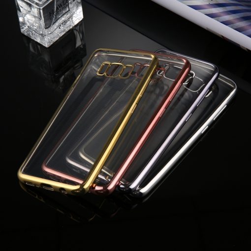 Samsung Galaxy S8 Transparant Bumper Hoesje Roze Goudkleurig 1