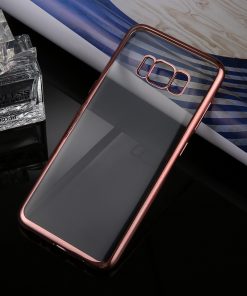 Samsung Galaxy S8 Transparant Bumper Hoesje Roze Goudkleurig 2