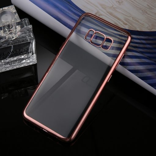 Samsung Galaxy S8 Transparant Bumper Hoesje Roze Goudkleurig 2