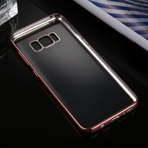 Samsung Galaxy S8 Transparant Bumper Hoesje Roze Goudkleurig 5