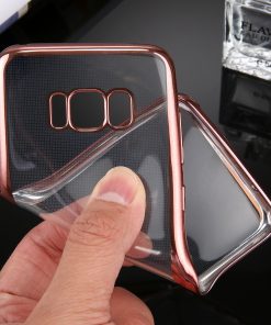 Samsung Galaxy S8 Transparant Bumper Hoesje Roze Goudkleurig 4