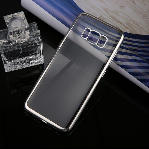 Samsung Galaxy S8 Transparant Bumper Hoesje Zilver 2