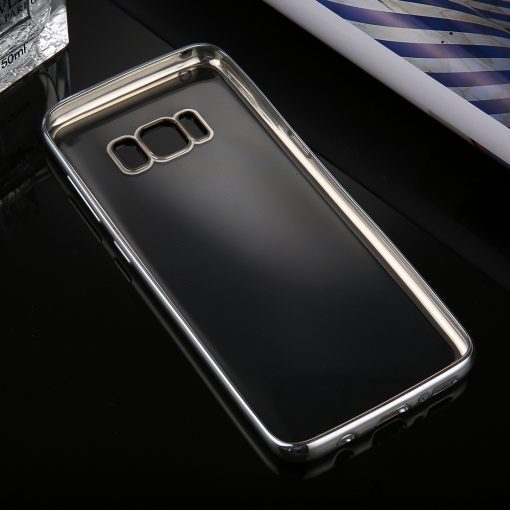 Samsung Galaxy S8 Transparant Bumper Hoesje Zilver 4