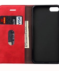 iPhone 7 Wallet Retro Hoesje Rood