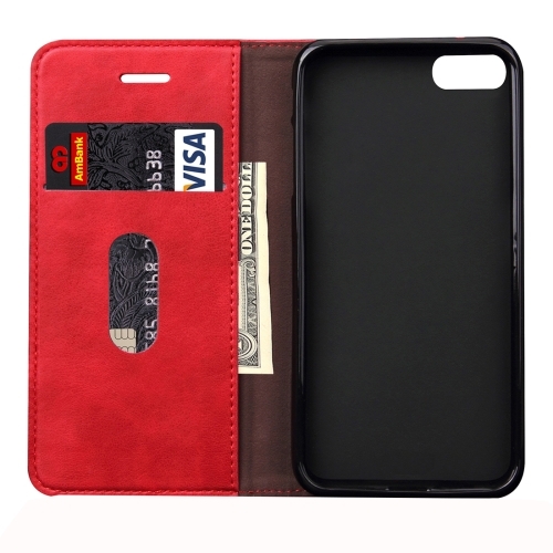 iPhone 7 Wallet Retro Hoesje Rood
