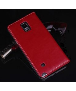 Samsung Galaxy Note 4 Flip Case Bruin Rood