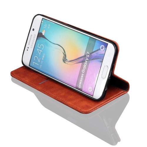 Samsung Galaxy S7 Wallet Retro Hoesje Bruin-146216