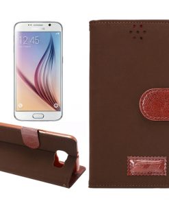 Samsung Galaxy S6 Hoesje PU-Lederen Wallet Suede Bruin