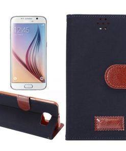 Samsung Galaxy S6 Hoesje PU-Lederen Wallet Suede Blauw