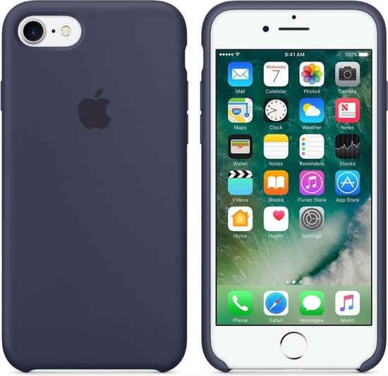 acuut Virus Smeltend Apple Siliconen Hoesje voor iPhone 7/8 - Donkerblauw - JustXL