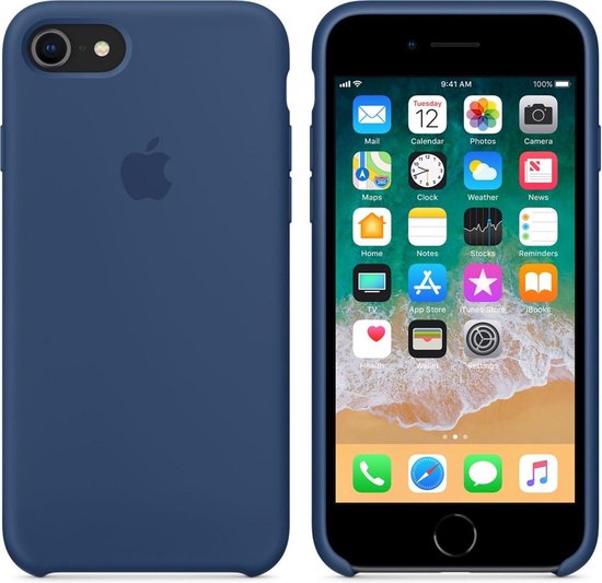 Arabisch Verbazing Sovjet Apple Siliconen Hoesje voor iPhone 7/8 - Blue Cobalt - JustXL