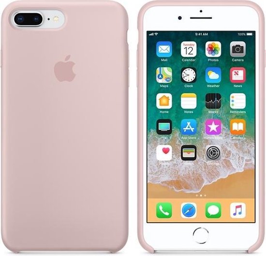 schreeuw repetitie canvas Apple Siliconen Back Cover voor iPhone 7/8 Plus - Pink Sand - JustXL