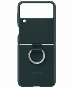 Alternative view of Siliconen Hoesje met Ring - Samsung Galaxy Z Flip3 5G - Groen