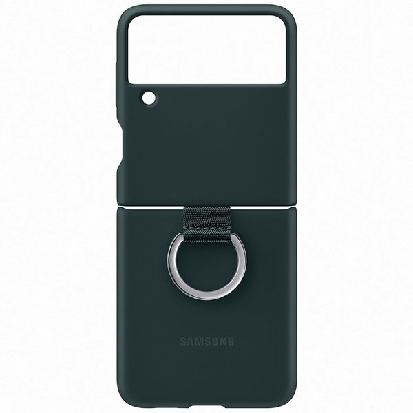 Siliconen Hoesje met Ring - Samsung Galaxy Z Flip3 5G - Groen - Afbeelding 2