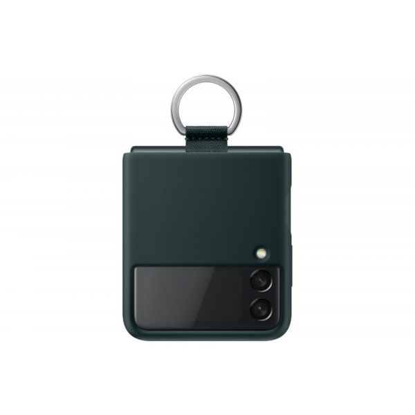 Siliconen Hoesje met Ring - Samsung Galaxy Z Flip3 5G - Groen